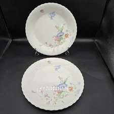 Set of 2 Mikasa SOMETHING BLUE 10 3/8" Inch Dinner Plates A7051 Bone China