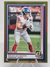 2025 Donruss Football #55 Giants LB Micah McFadden Gold Press Proof 46/50
