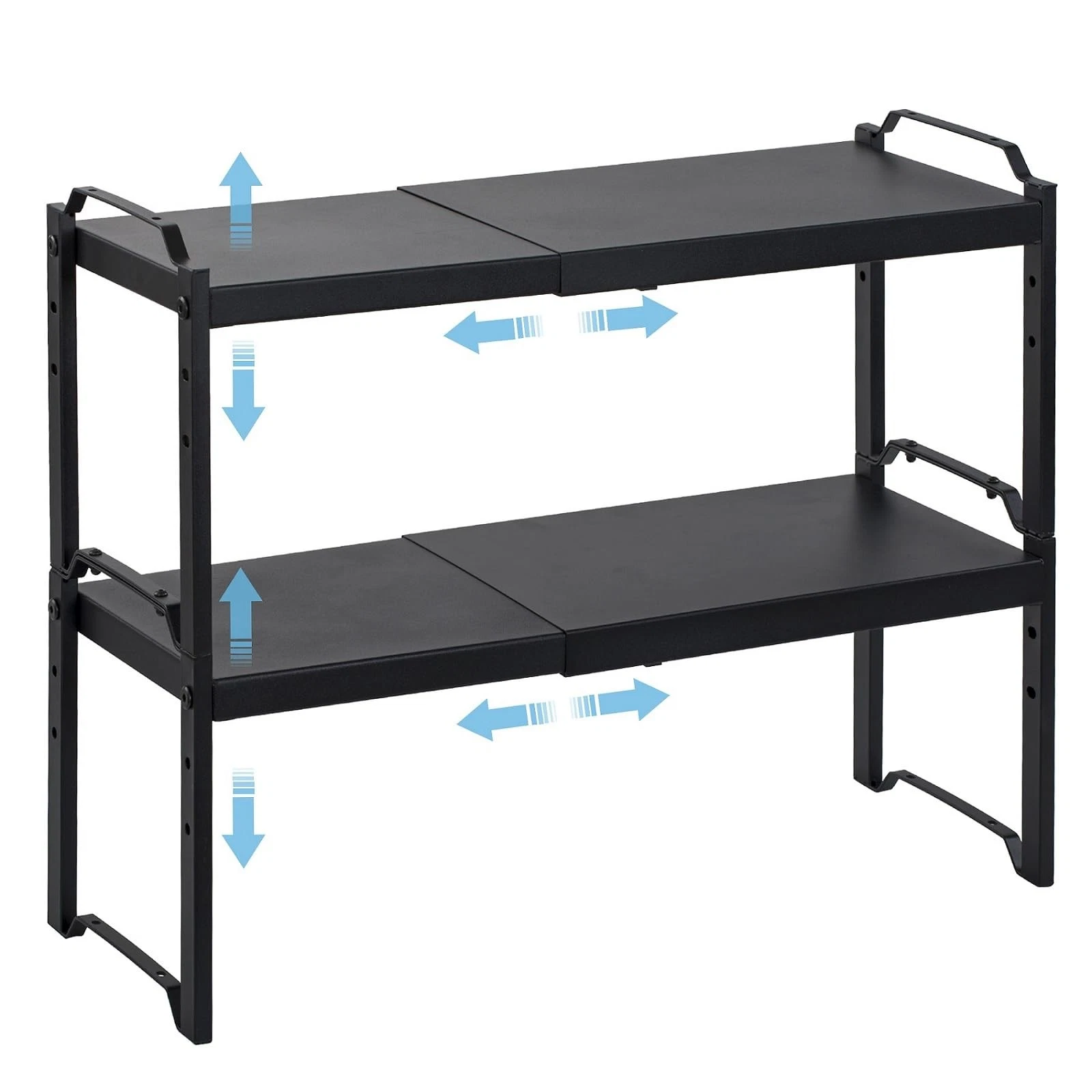2 Pack Expandable Cabinet Countertop Shelves, Stackable Shelves Organizers Fo...