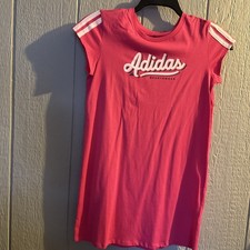 Adidas Girls Shirt Dress Size Medium Chest 16  Length-30   Pushia Red NEW