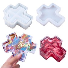 Cross Box Silicone Resin Molds with Lid Jar Storage Mold