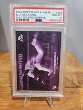2024 Topps Black & White - Shutter Speed Elly De La Cruz #SS1 Purple /25 (RC)
