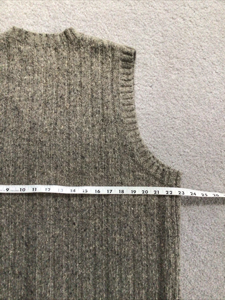 Vintage Original Structure Blue Workwear Men’s S Silk Wool Cable Knit Vest Gray - Image 4 of 4