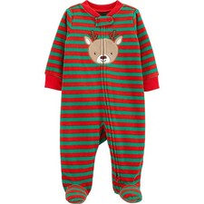 Carter's Baby Boy Reindeer Fleece Sleep and Play Green 6M