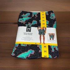 Member's Mark Men's Resort Swim Trunks Dinosaur Print Medium Quick Dry UPF 50