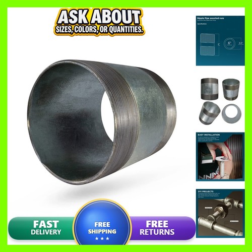 Supply Giant OQHM8080 Nipple Pipe Fitting 6 in x 6 in Galvanized Steel