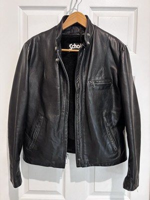 Schott NYC 141 Naked Cowhide Cafe Racer Motorcycle Women s Jacket XS/S 14-16