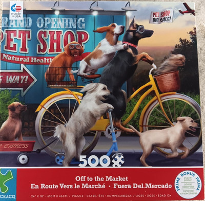 Off to the Market NEW 500 Piece Jigsaw Puzzle with Poster Ceaco
