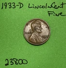 1933 D Lincoln Wheat Cent / Penny 1c Fine