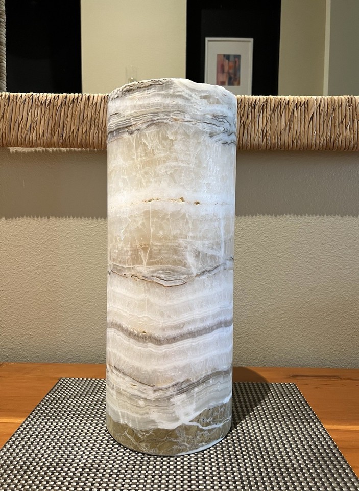 Hand Carved Onyx Table Lamp | Stone Accent Light Modern Home Decor 19 ...