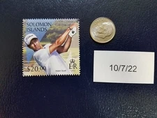 Adam Scott PGA Tour Golf 2013 Solomon Islands Perforated Stamp