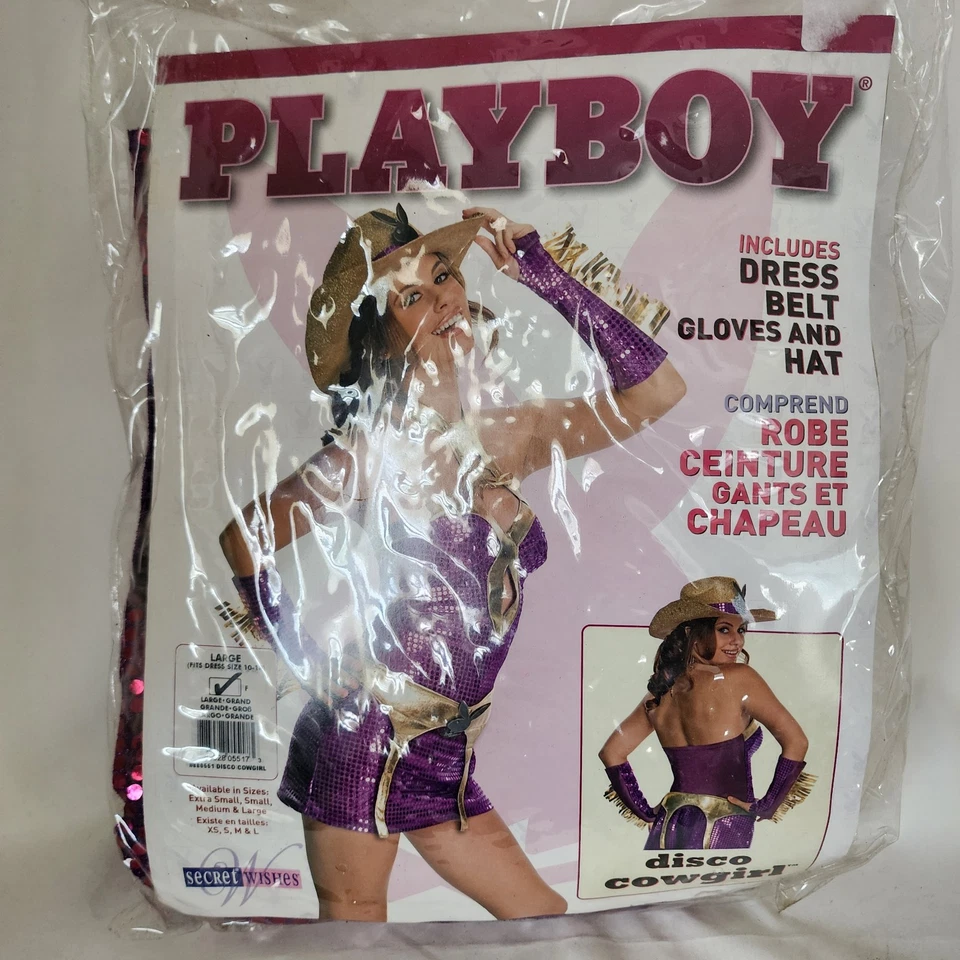 Disfraz de Playboy Y2K Disco Vaquera Sexy Conjunto Grande 10-14 Lentejuelas Púrpura Brillante Foto 4 de 4