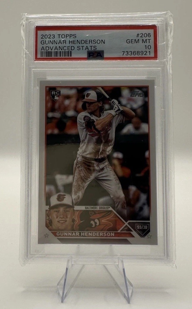 2023 TOPPS ADVANCED STATS #206 GUNNAR HENDERSON 284/300 PSA 10 RC