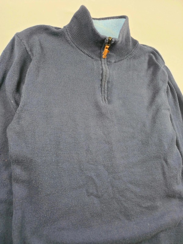 J Crew Quarter Zip Jumper Regular Fit Navy Cotton M 291 image 2