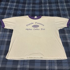 Vintage Augusta Alpha Delta Eta New York Sorority Ringer Boxy Tshirt 2XL
