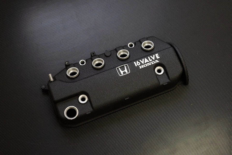 OEM HONDA 88-91 CIVIC CRX D15 D16 D SERIES VALVE COVER POWDERCOAT WRINKLE BLACK - Image 2 of 4