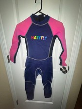 NATYFLY Kids Wetsuit Size XL Full Length Blue Pink Black