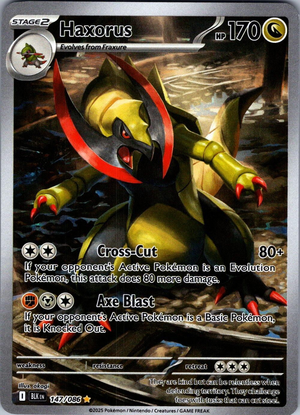 Haxorus 147/086 Holo Illustration Rare Black Bolt Pokemon Near Mint