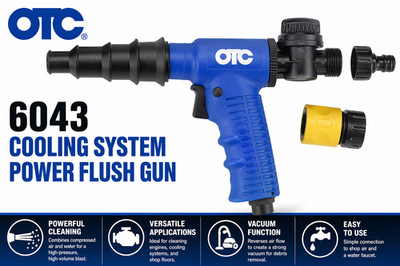 OTC 6043 Cooling System Power Flush Gun Air Water Cleaner Engine Radiator Tool