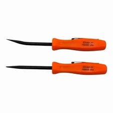 Snap On Tools Mini Pocket Pry Bar Set 2 piece Orange 5 inch Straight and Bent