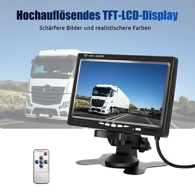 7'' HD TFT LCD Farbig Monitor Für Auto LKW PKW Einparkhilfe Rückfahrkamera