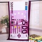 FIVE HUNDRED EURO  BEACH BATH TOWEL 500 MONEY BLANKET  30x60 Inch 70x150cm