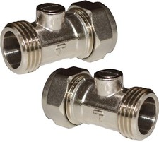 2 x BOLOFIX 15mm x 1/2" MALE IRON Flat Face ISO Valve For Flexi Tap Connector