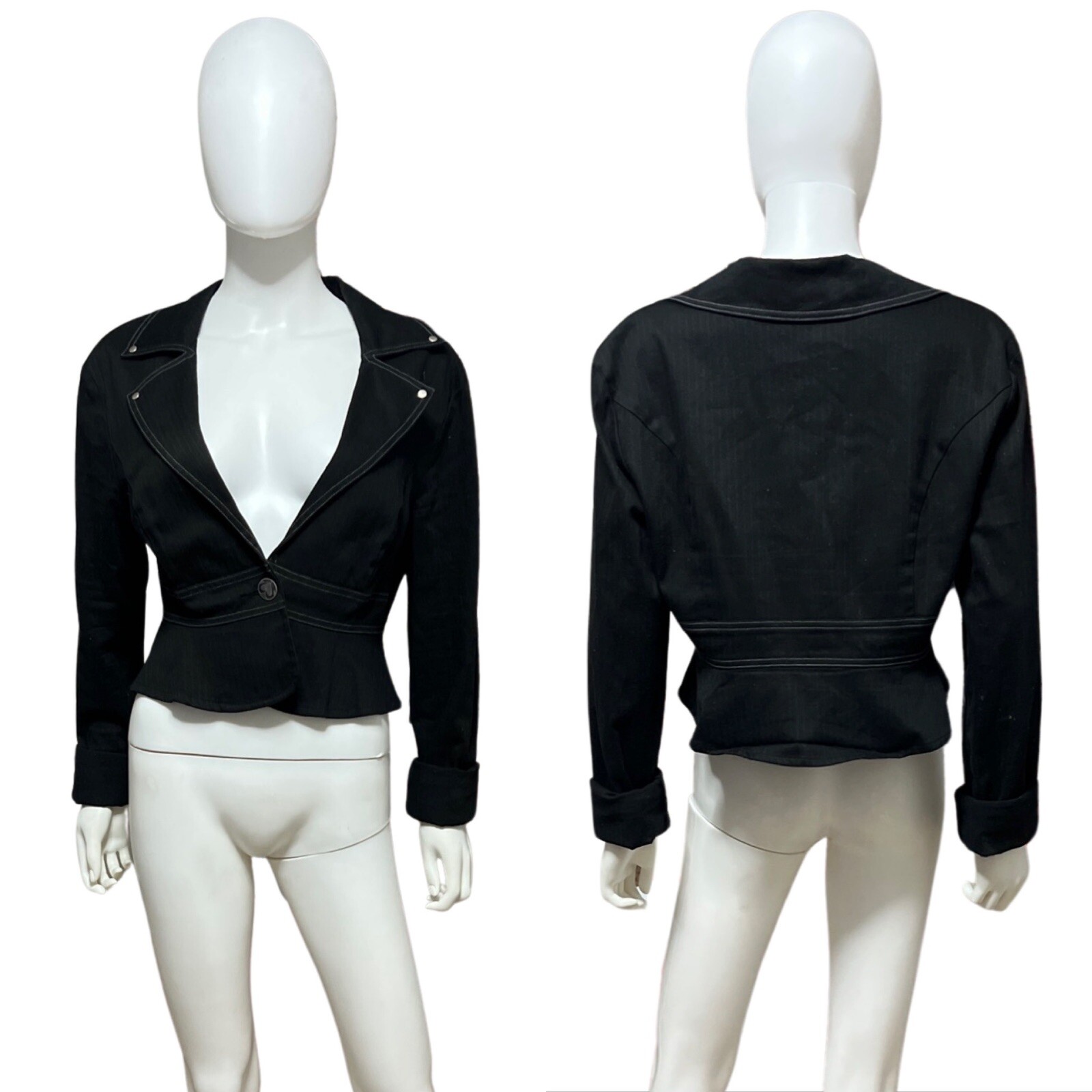 Lip Service One Button Stretch Blazer Jacket Black Women’s Size XL