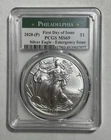 2020 (P) American Silver Eagle Emergency Issue - PCGS MS69 FDOI  Green Label