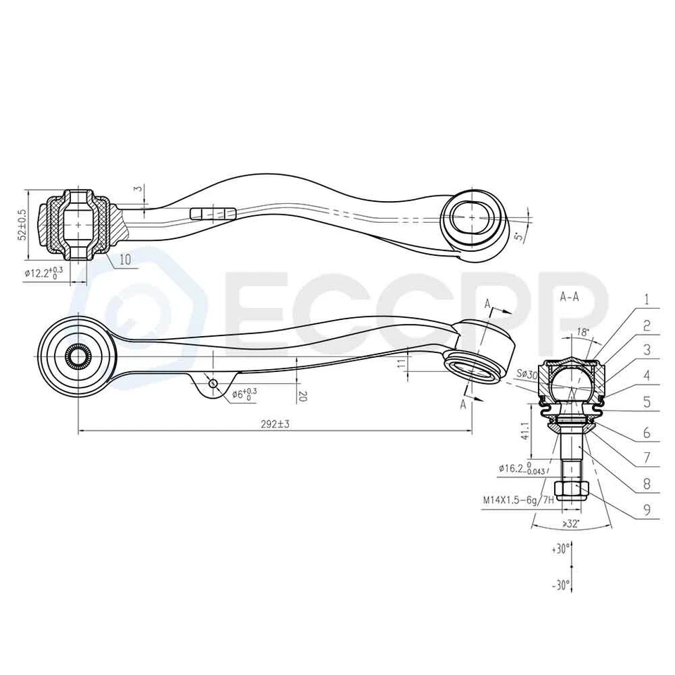 For BMW 750Li 760i 760Li Suspension 4x Control Arm & Ball Joint 2x Tie Rod End - Image 2 of 4