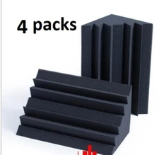 4 PACK 10"x5"x5" Acoustic Foam Bass Trap Studio Soundproofing Corner Wall