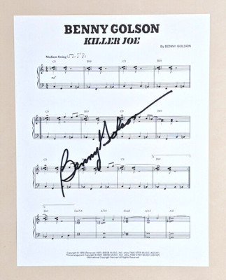 BENNY GOLSON signed 8.5x11 sheet music page KILLER JOE tenor saxophnist COA