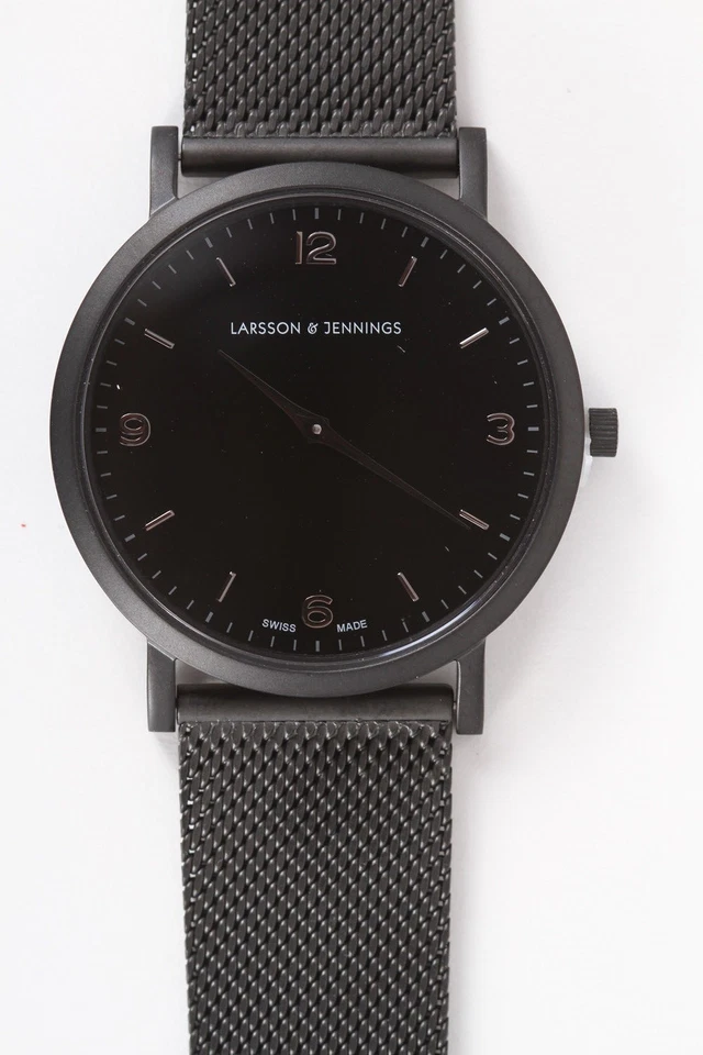 Larsson and Jennings 38MM black Lugano Milanese Band Swiss Made Watch MSRP $450 - Image 3 of 4