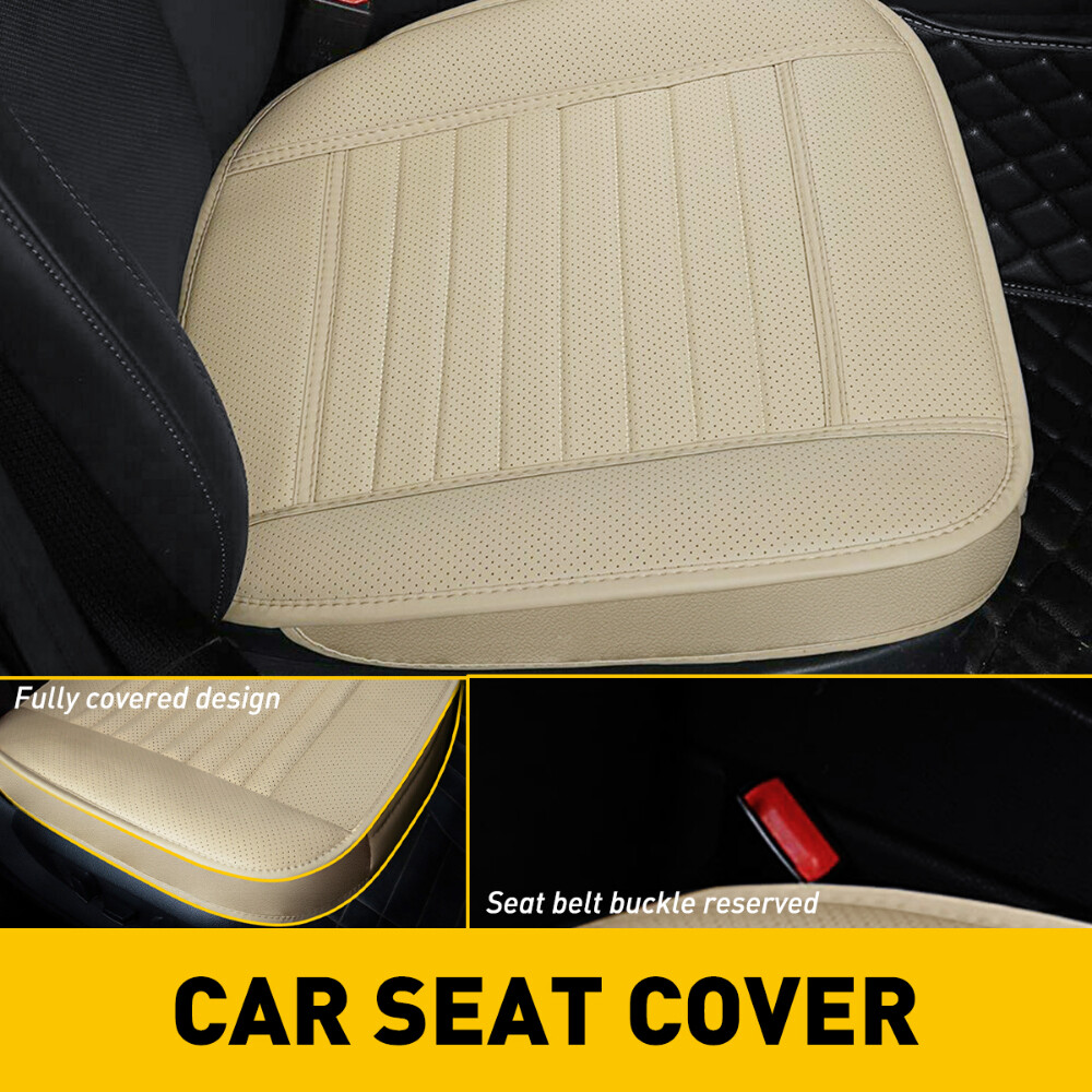 1pcs Beige PU Leather Car Front Seat Cover Protector Universal Car Replace Parts