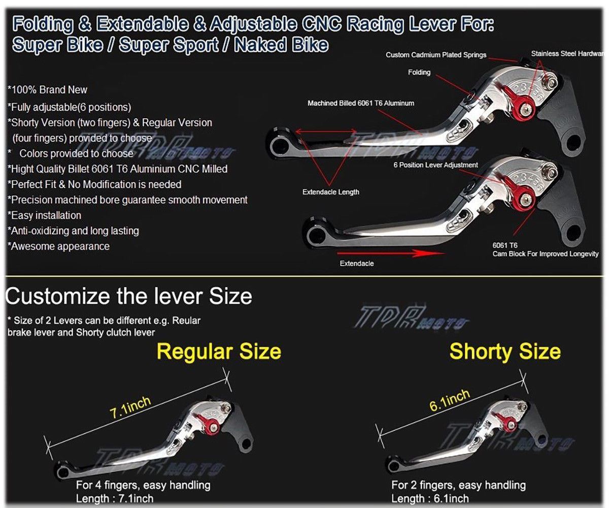 CNC Clutch & Brake BLACK Adjustable LEVERS for YAMAHA YZFR3 R3 2015