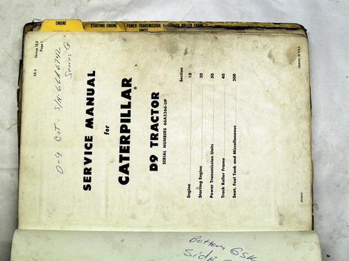 CATERPILLAR D9 Tractor Service Manual serial numbers 66A3266-UP - Picture 2 of 2