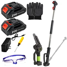 Cordless Pole Saw 6" Brushless Chainsaw 2-in-1 Tree Trimming Extension Rod