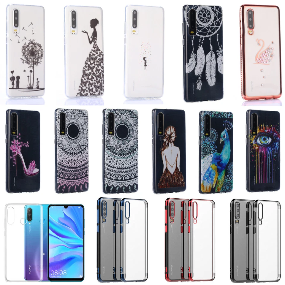 POEGO Huawei P30 / Pro / Lite Schutzhülle Handy Hülle Silikon TPU Cover Case mit Motiv