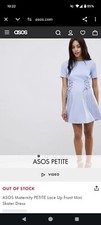 ASOS Maternity PETITE Lace Up Front Mini Skater Dress size 14 never worn