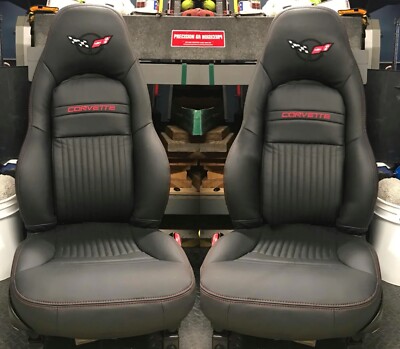 Corvette C5 Sports Synthetic Leather Seat Covers In Black 1997-2004