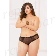 New women's lace panty sexy lingerie intimates gift 1X/2X 3X/4X black 10899X