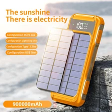 Solar Power Bank 4USB 1000000mAh Backup External Battery Pack Charger for Phones