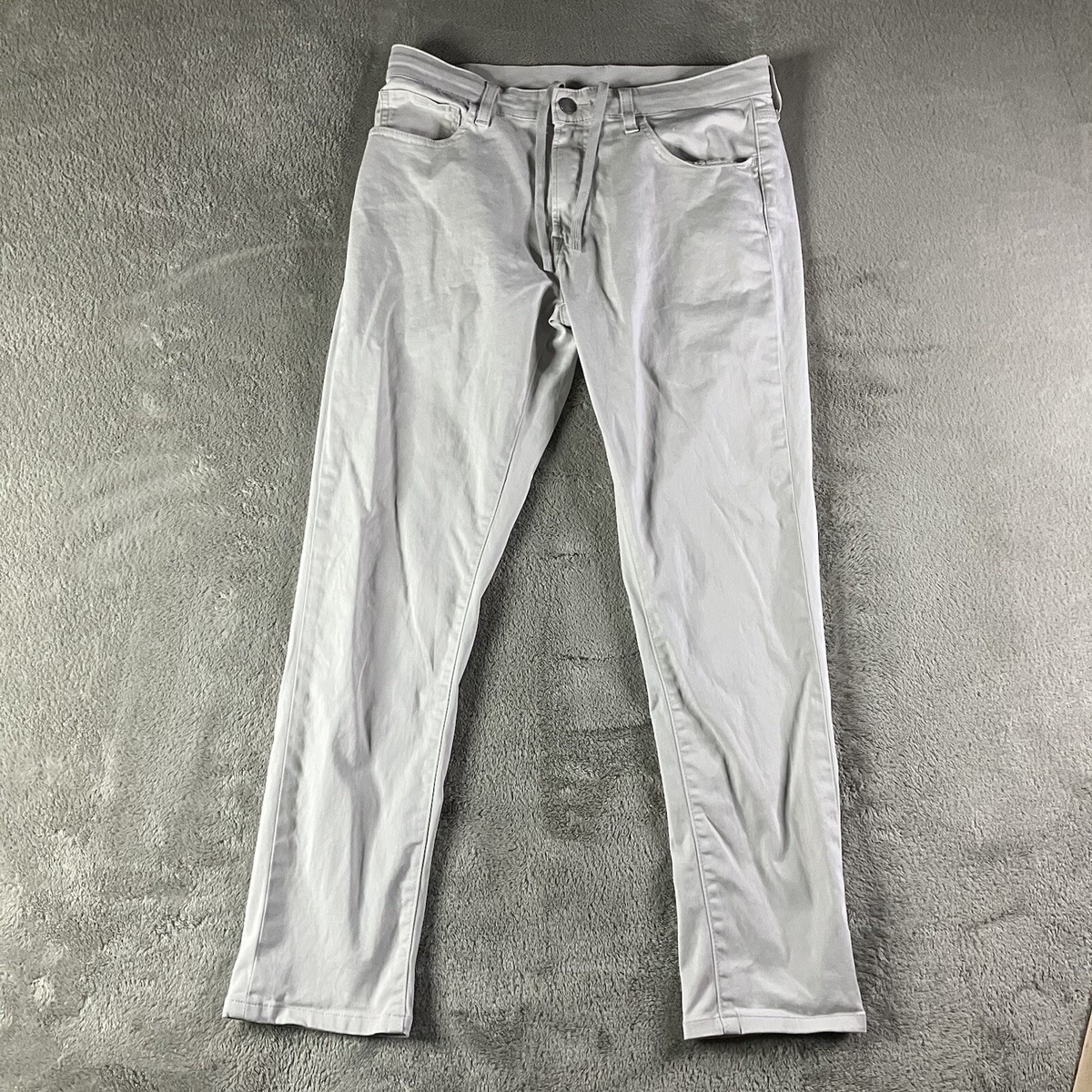 Uniqlo Jeans Mens Medium 30-33x28 White Pants Skinny Tapered Low