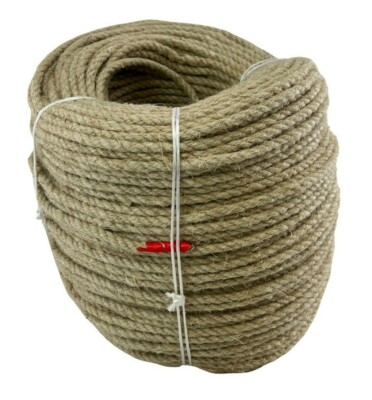8 mm Naturhanfseil x 100 Meter Spule 100% Naturfasern Bondage Makramee