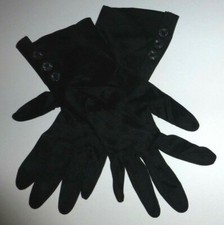 Hansen Nylasuede Ladies Dress Gloves Black Washable Size 7