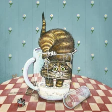 Ceramic Backsplash Tile Mural Comical Fun Funny Kitchen/Bathroom - Curiosity