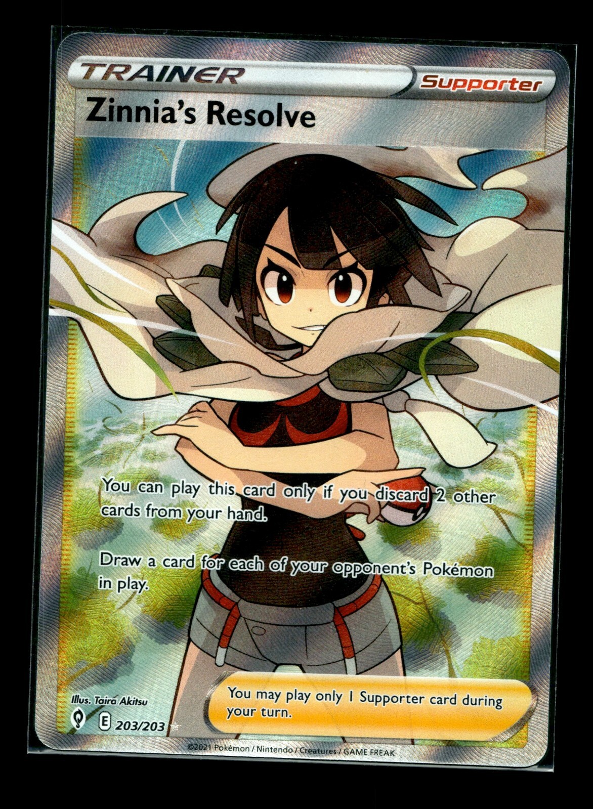 Zinnia's Resolve (Full Art) 203/203 SWSH07: Evolving Skies NM Holo English 14419