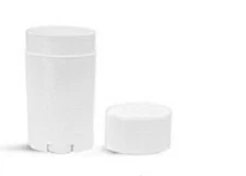 2.65 oz White lotion bar / Deodorant Tubes - w/caps - 6 SETS