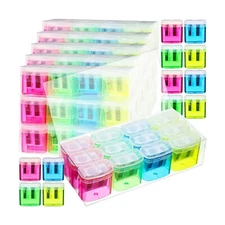 Teling 216 Pcs Manual Pencil Sharpeners Bulk Handheld Dual Holes Pencil Sharp...