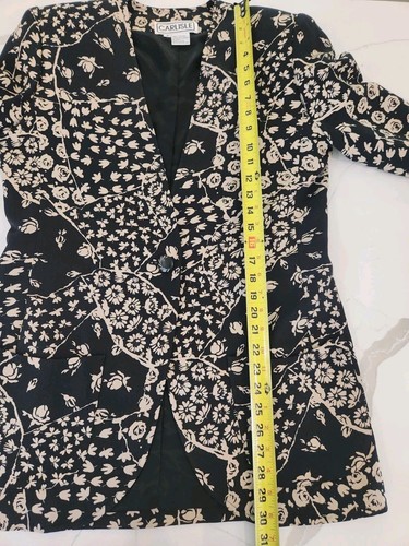 Vintage 90s CARLISLE Silk Black Jacket/Blazer Sz 8 Original Tags & Extra Buttons - Picture 9 of 13